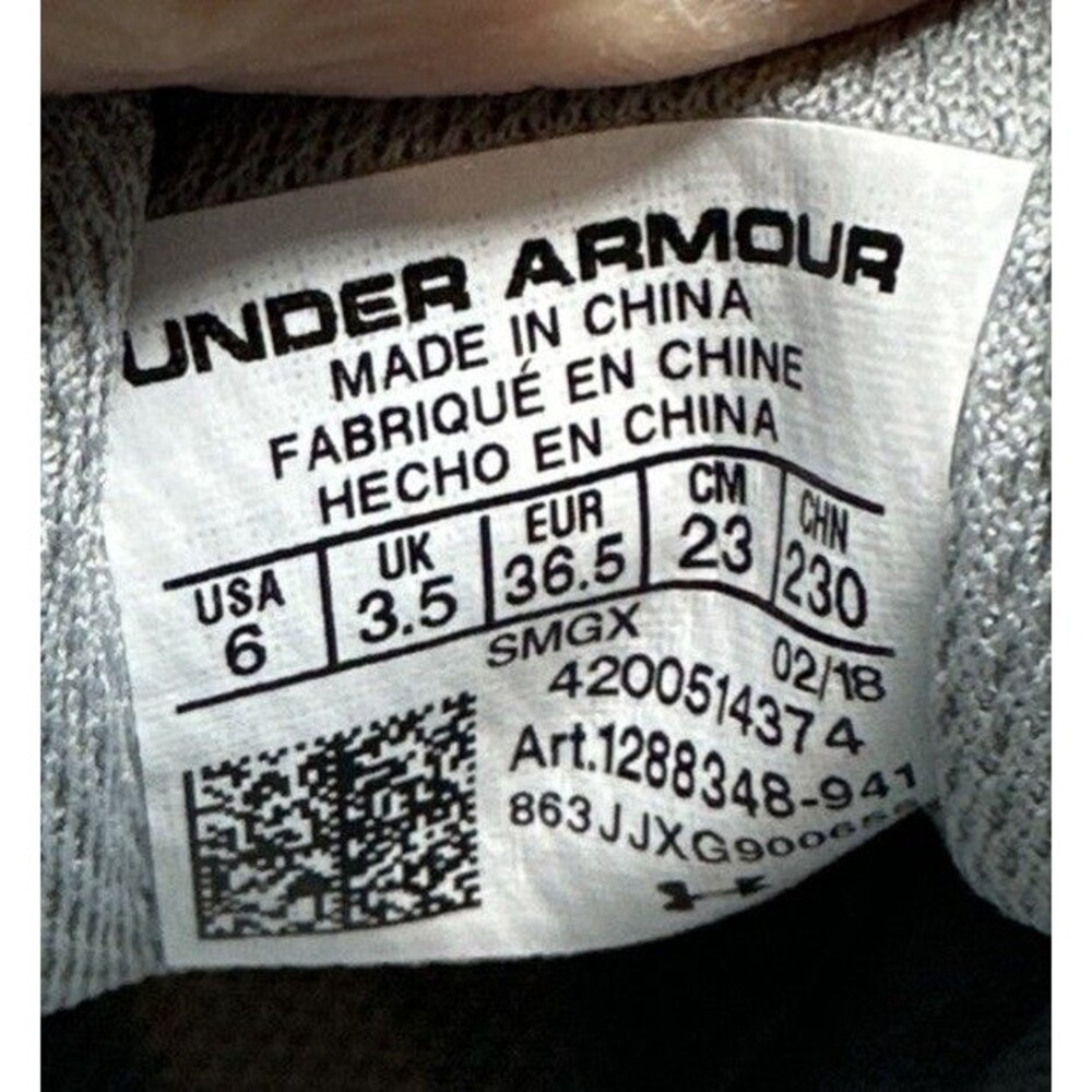 Under Armour Womens Charged 24 7 1288348-941 Gray Running Shoes Sneakers Sz 6 - Picture 7 of 7